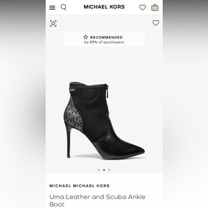 Michael Kors Uma Leather and Scuba Ankle Boot